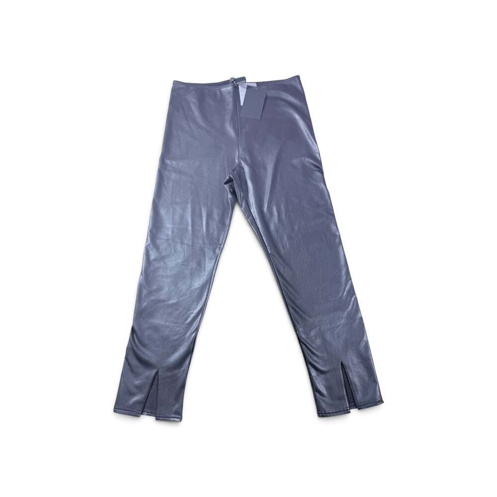 Bagatelle Collection Faux Leather Pants with Split Hem
